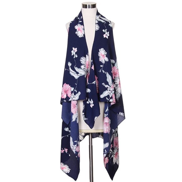 Code22 Big Flower Pattern Print Beach Cover Up - Picture 1 of 4